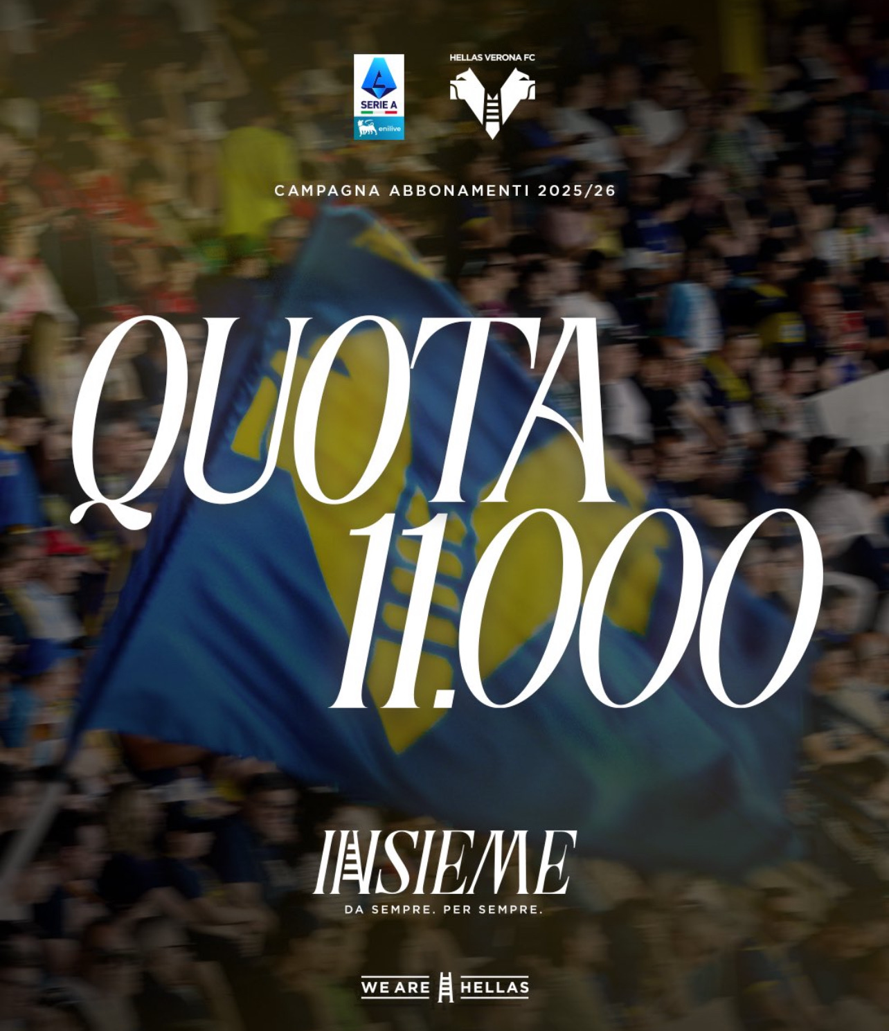 Campagna abbonamenti Hellas Verona 2025/26 a quota 11.000