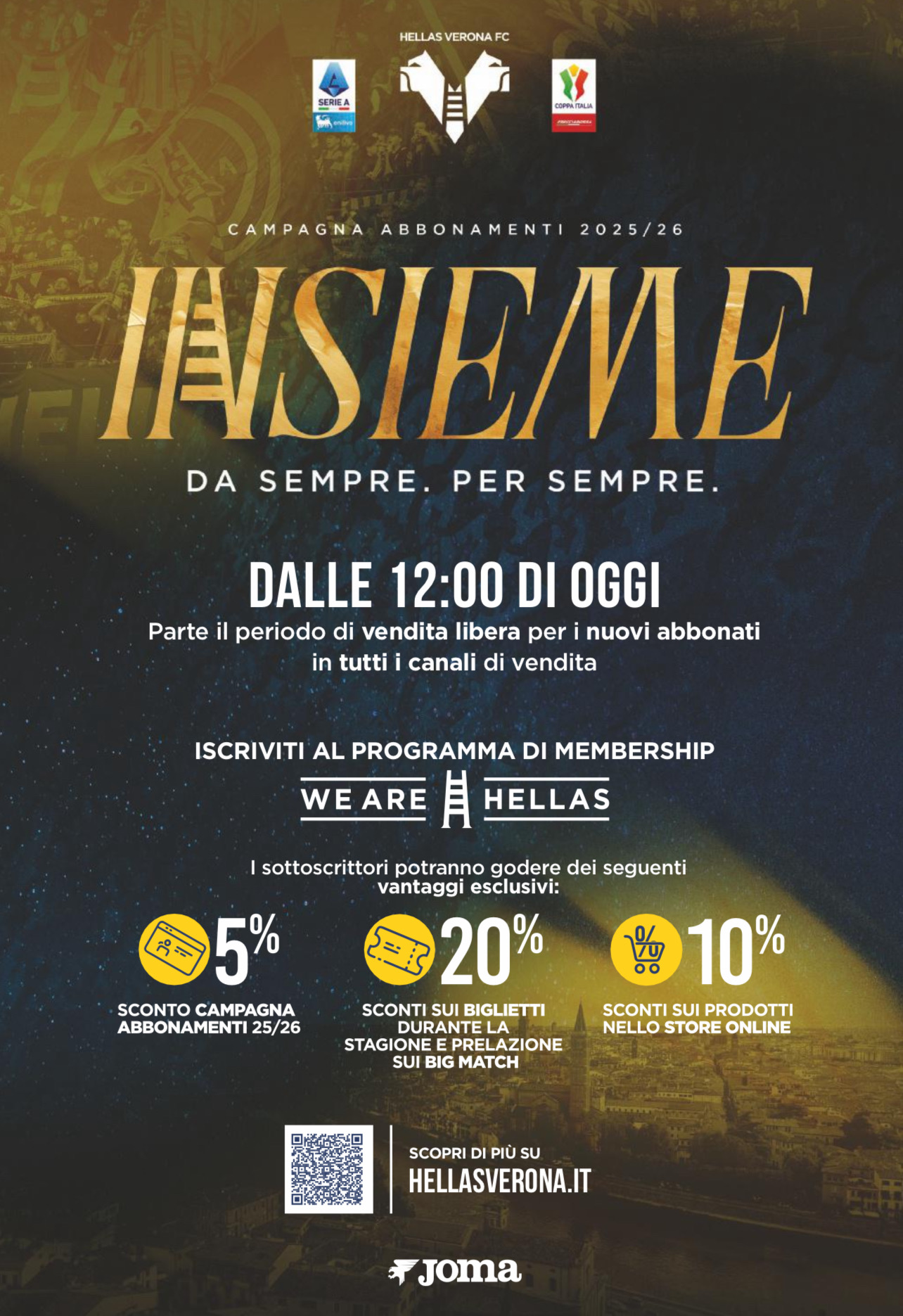 Campagna abbonamenti Hellas Verona 2025/26 a quota 12.000. Al via la vendita libera