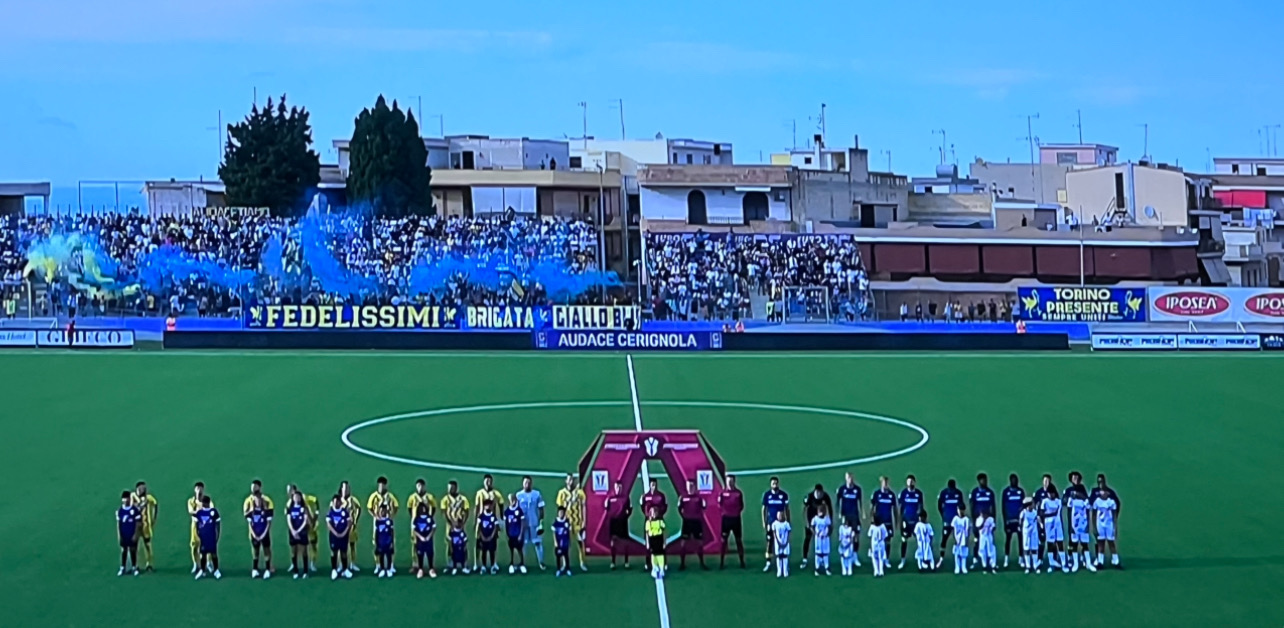 Coppa Italia Frecciarossa 2025/26. Fine primo tempo, Audace Cerignola-Hellas Verona 0-0