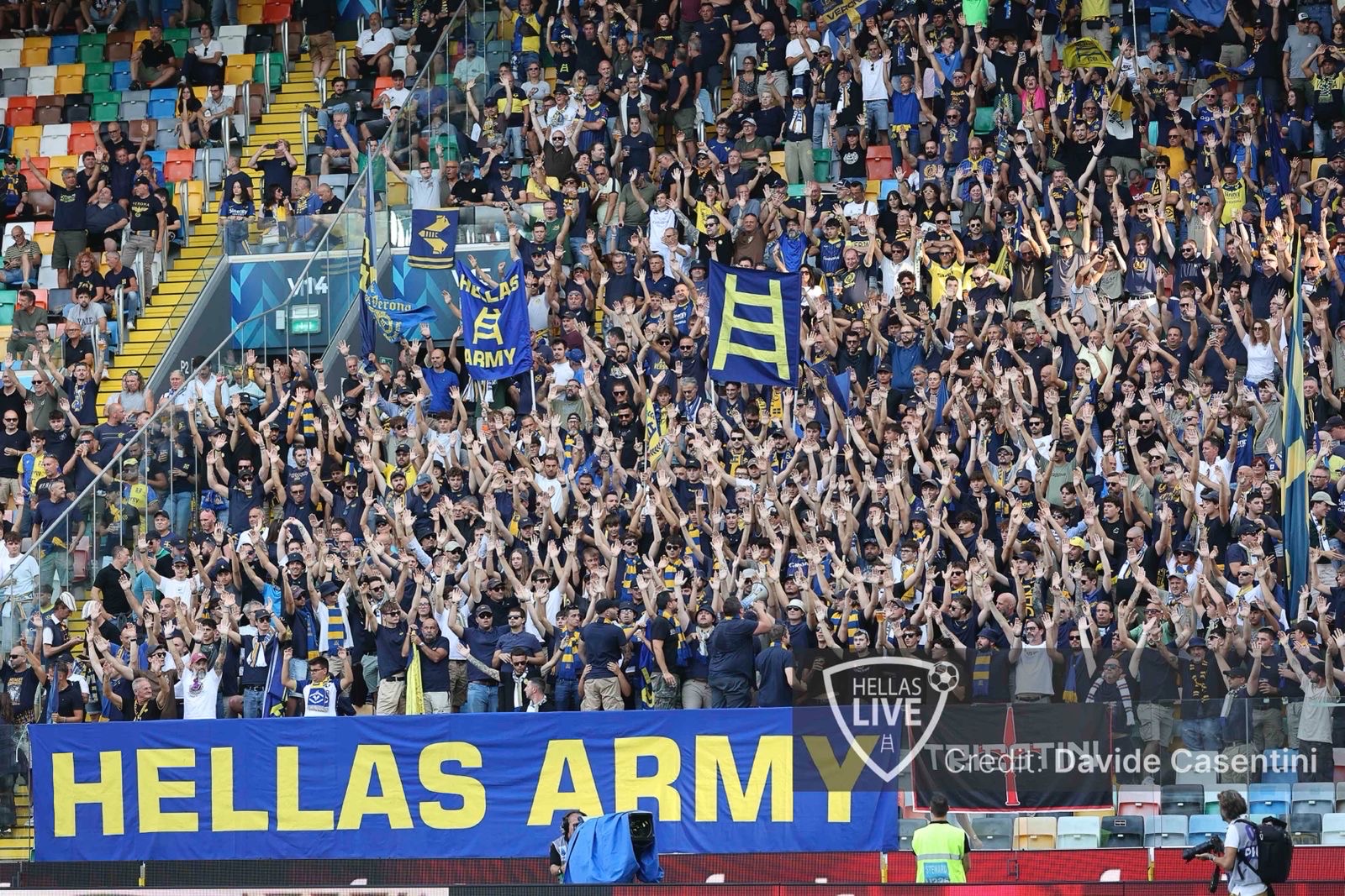Udinese-Hellas Verona, sono 1648 i tifosi gialloblù presenti al Bluenergy Stadium