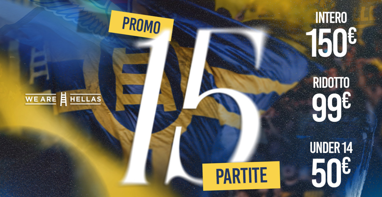 Hellas Verona, promo 15 partite al Bentegodi!