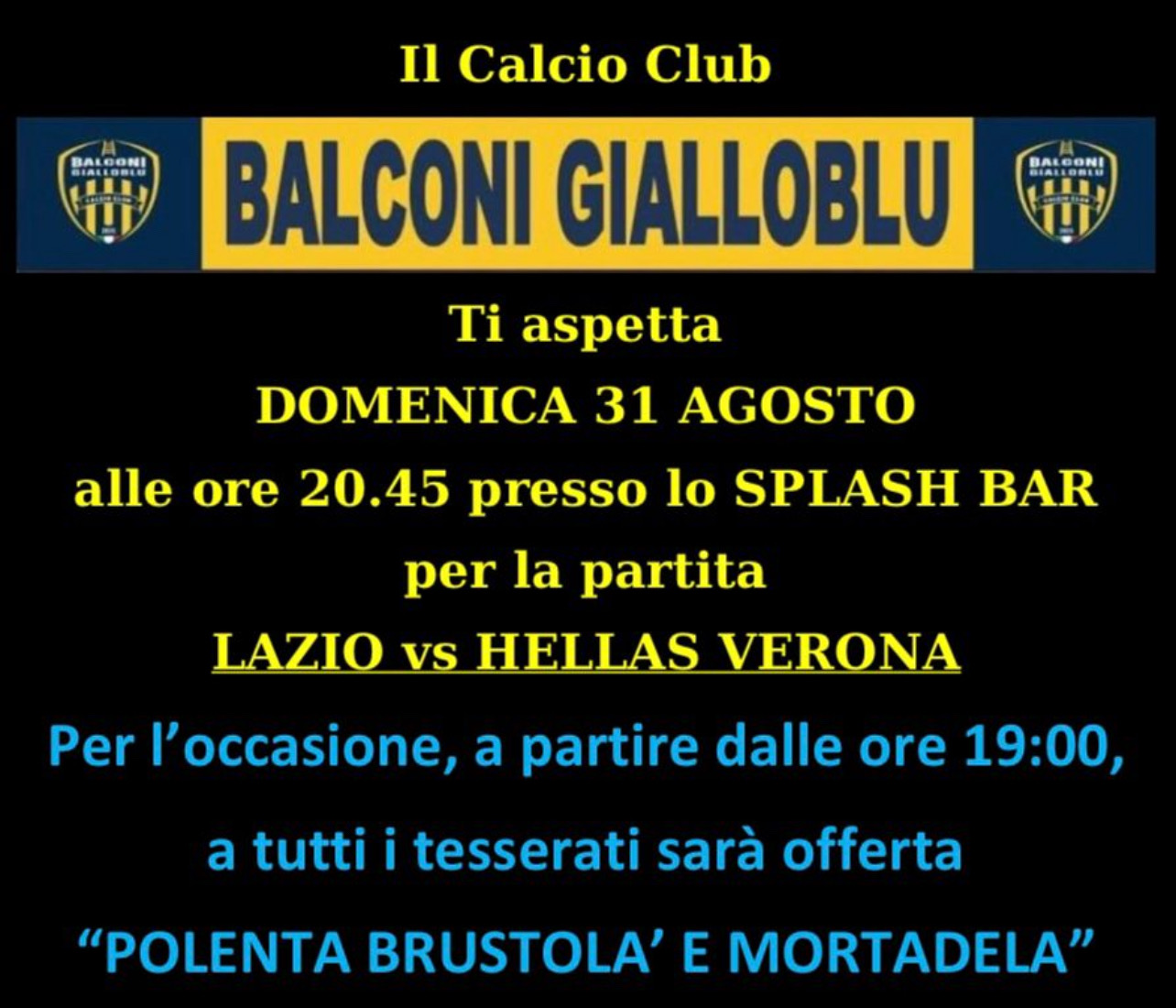 Lazio-Hellas Verona col Calcio Club Balconi Gialloblu