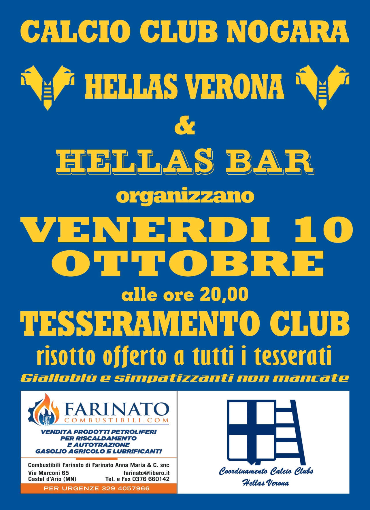 Hellas Verona, festa tesseramento Calcio Club Nogara