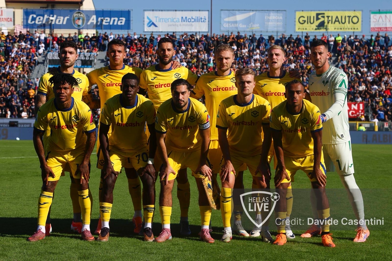 Fine primo tempo, Pisa-Hellas Verona 0-0
