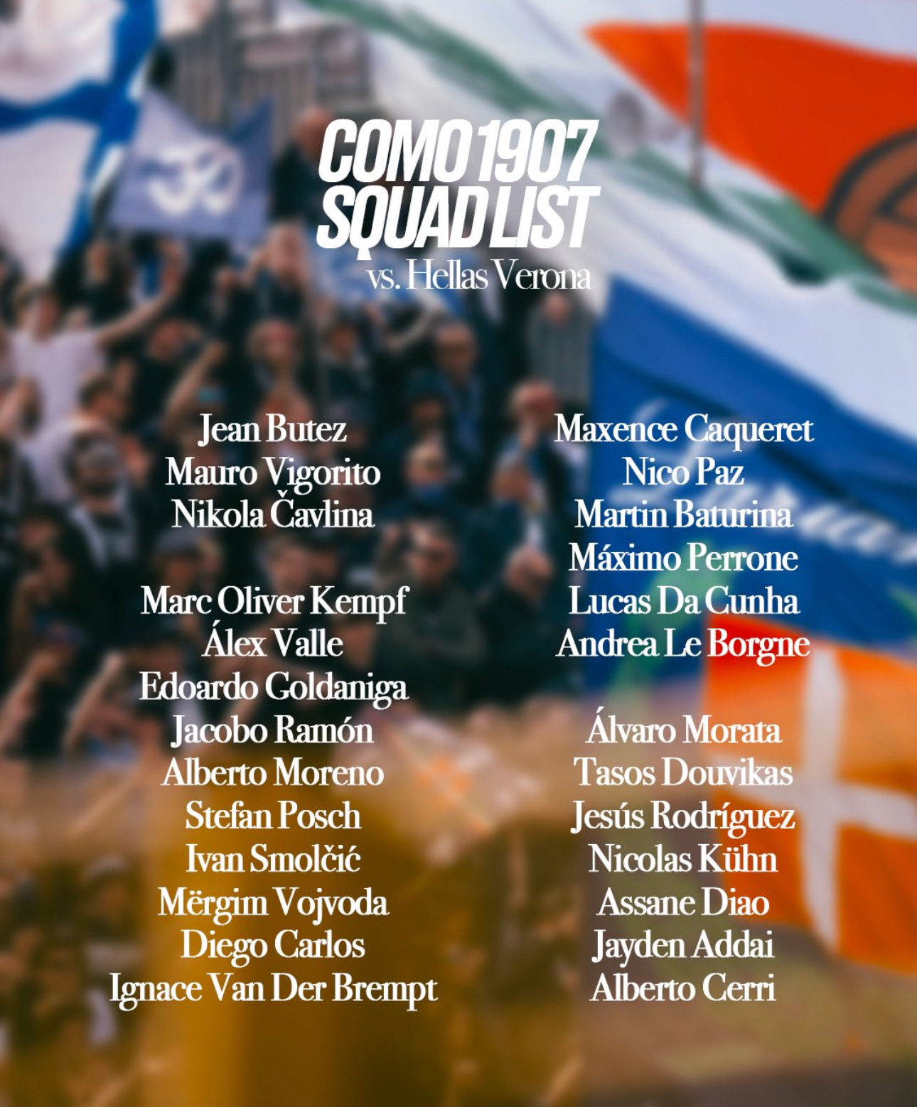 Como-Hellas Verona, i convocati di Fabregas