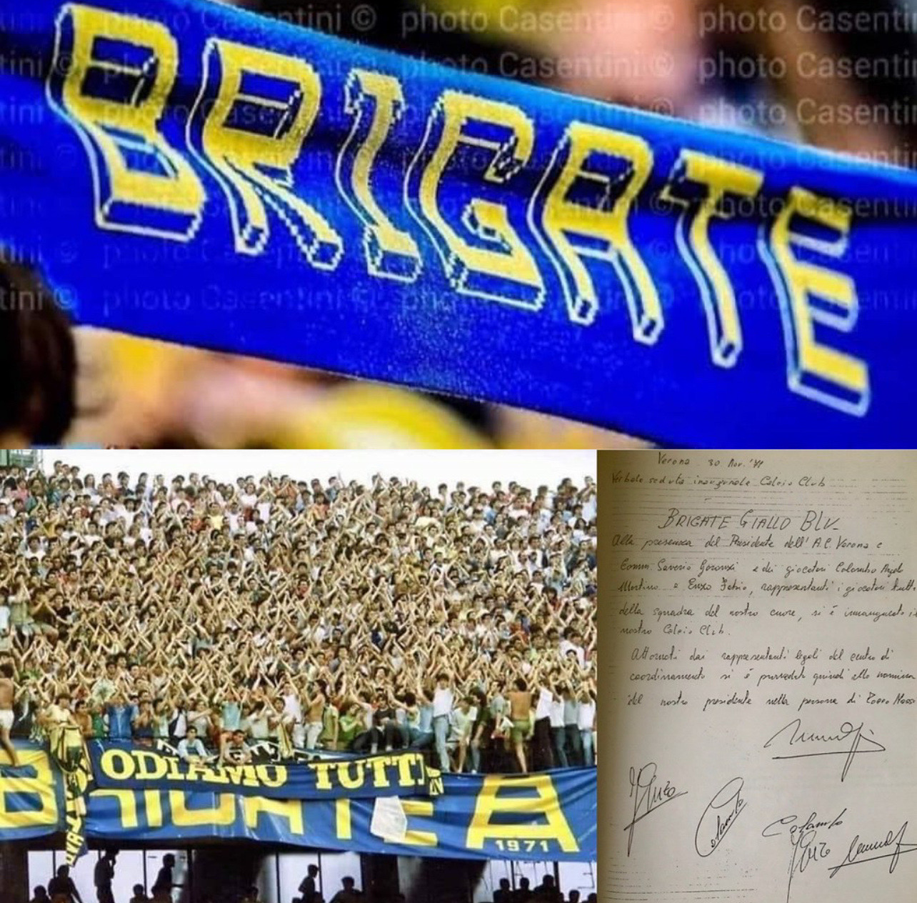30 Novembre 1971, inaugurazione Calcio Club Verona Brigate Gialloblu