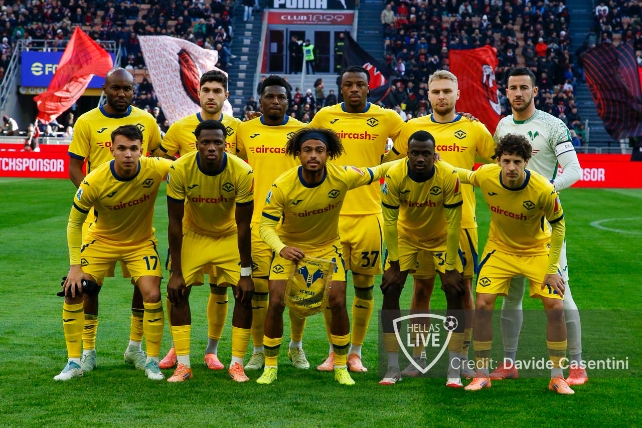 Fine primo tempo, Milan-Hellas Verona 1-0