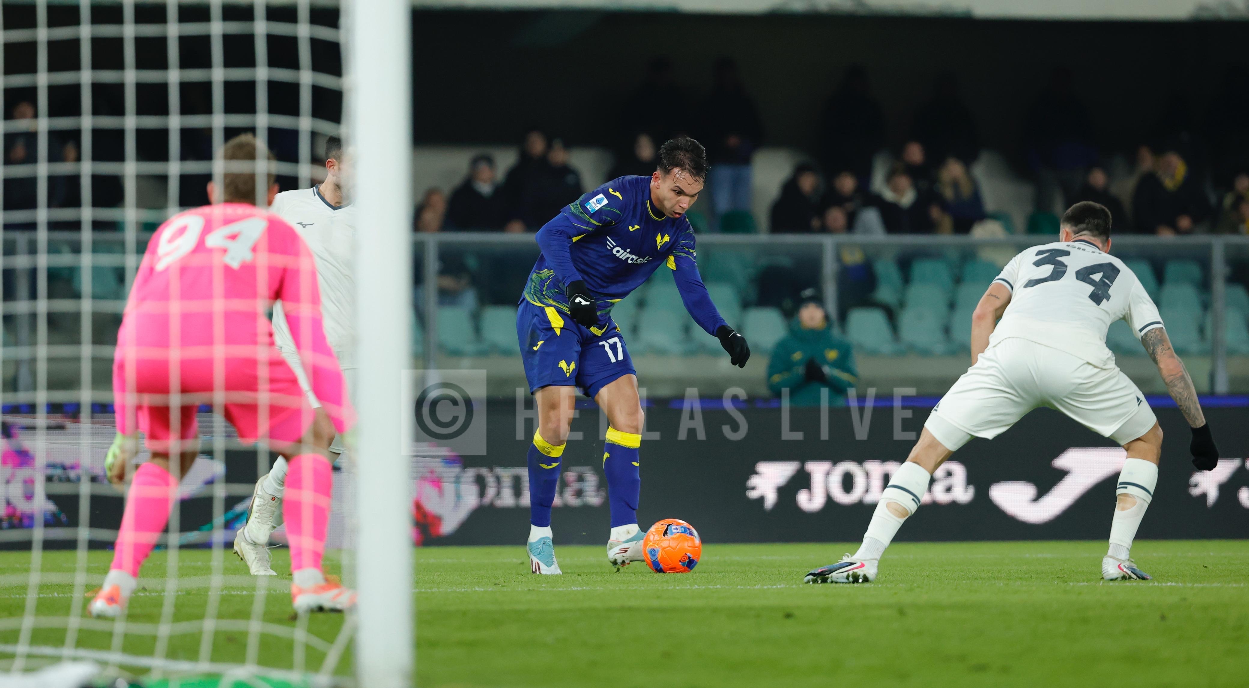 Fine primo tempo, Hellas Verona-Lazio 0-0