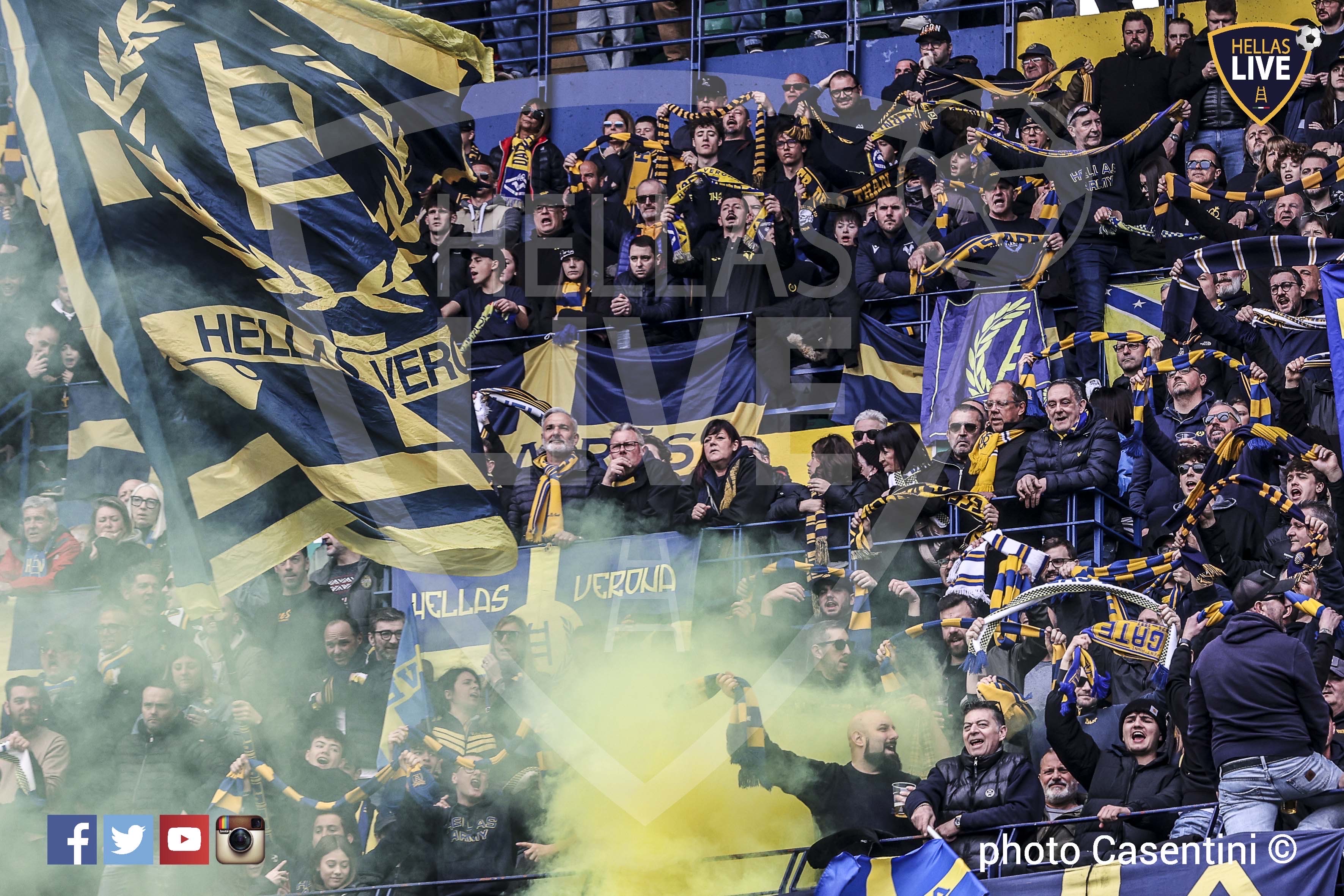 Hellas Verona-Bologna verso quota 17.000. Settore Ospiti: 66