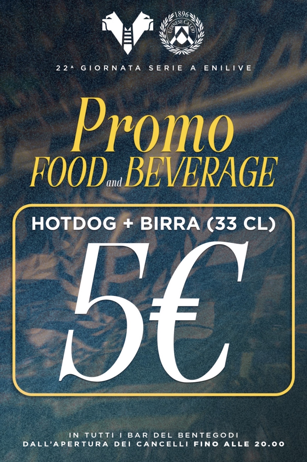 Hellas Verona-Udinese, fino alle ore 20 promo hot dog + birra a 5 euro