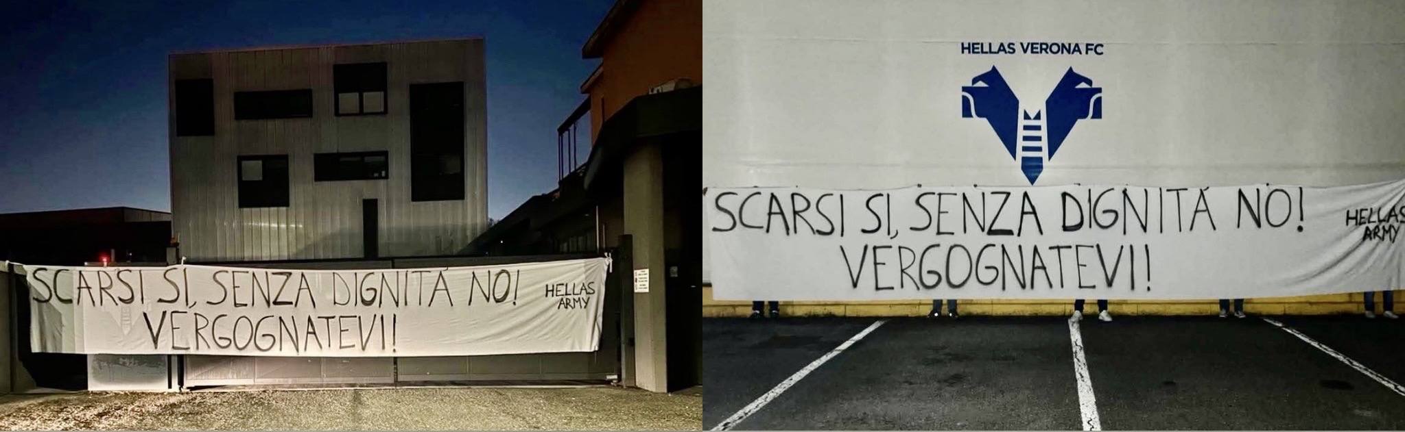 Scarsi sì, senza dignità no! Vergognatevi! Hellas Army