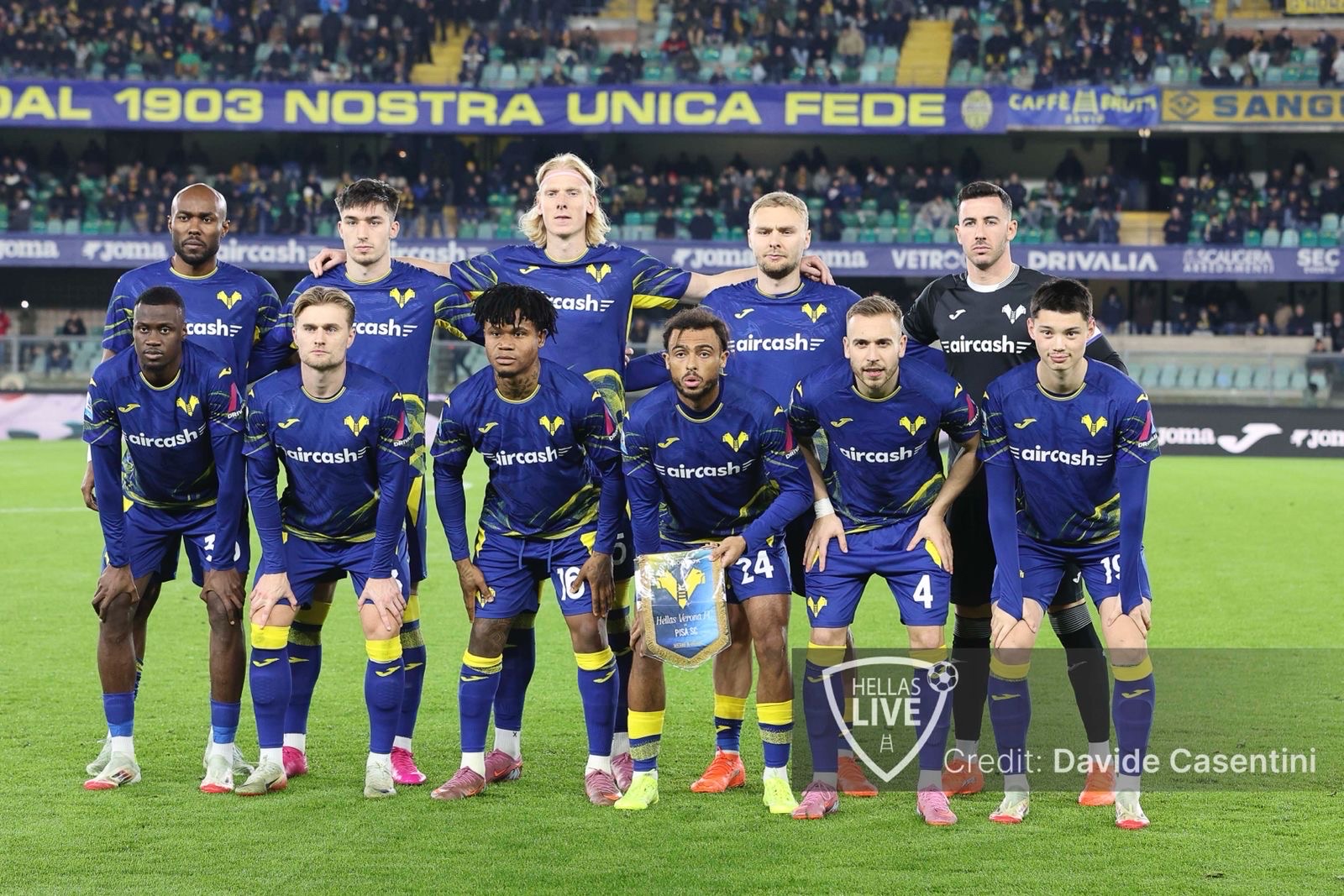 Fine primo tempo, Hellas Verona-Pisa 0-0