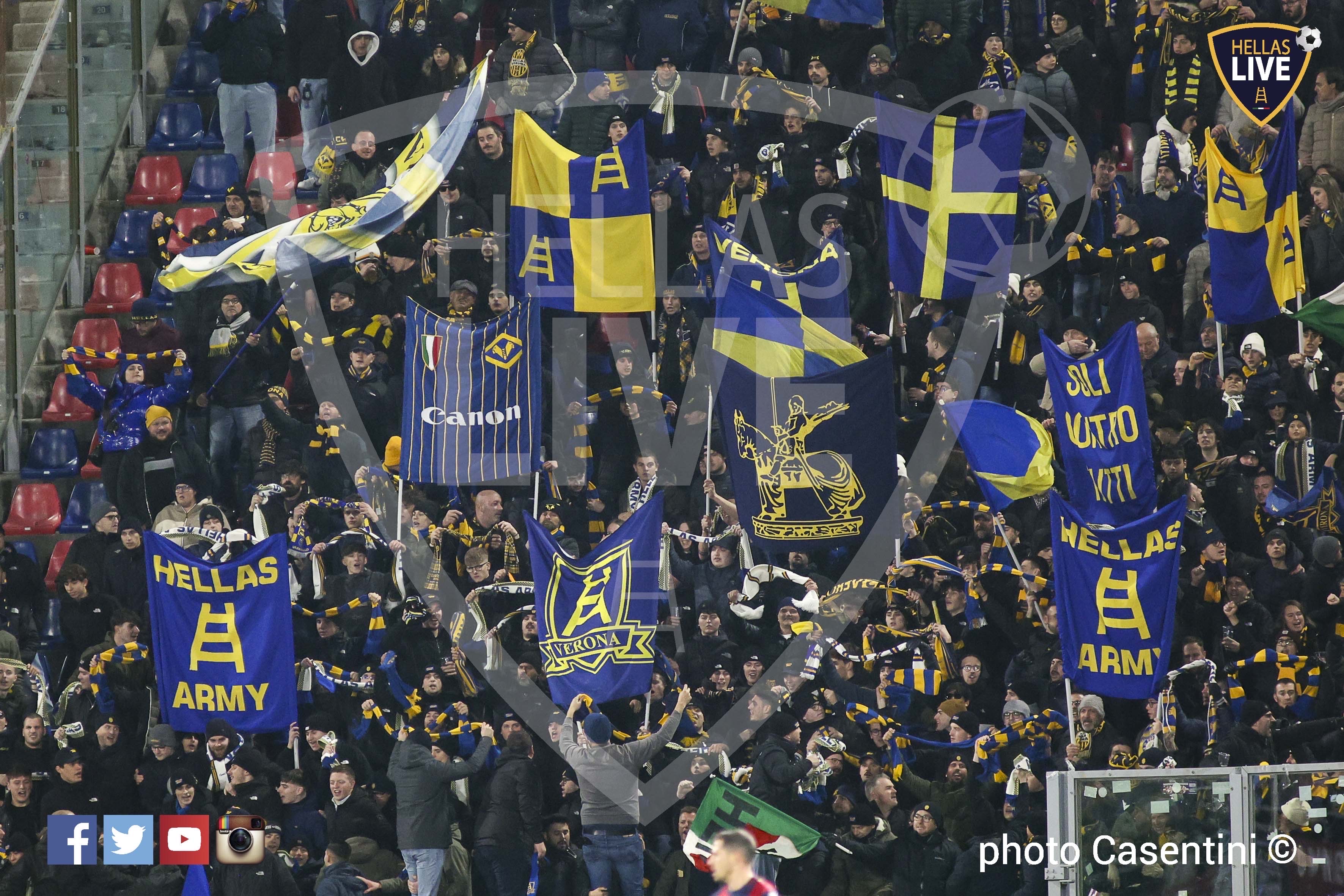 Bologna-Hellas Verona, venduti ad ora 140 biglietti del Settore Ospiti