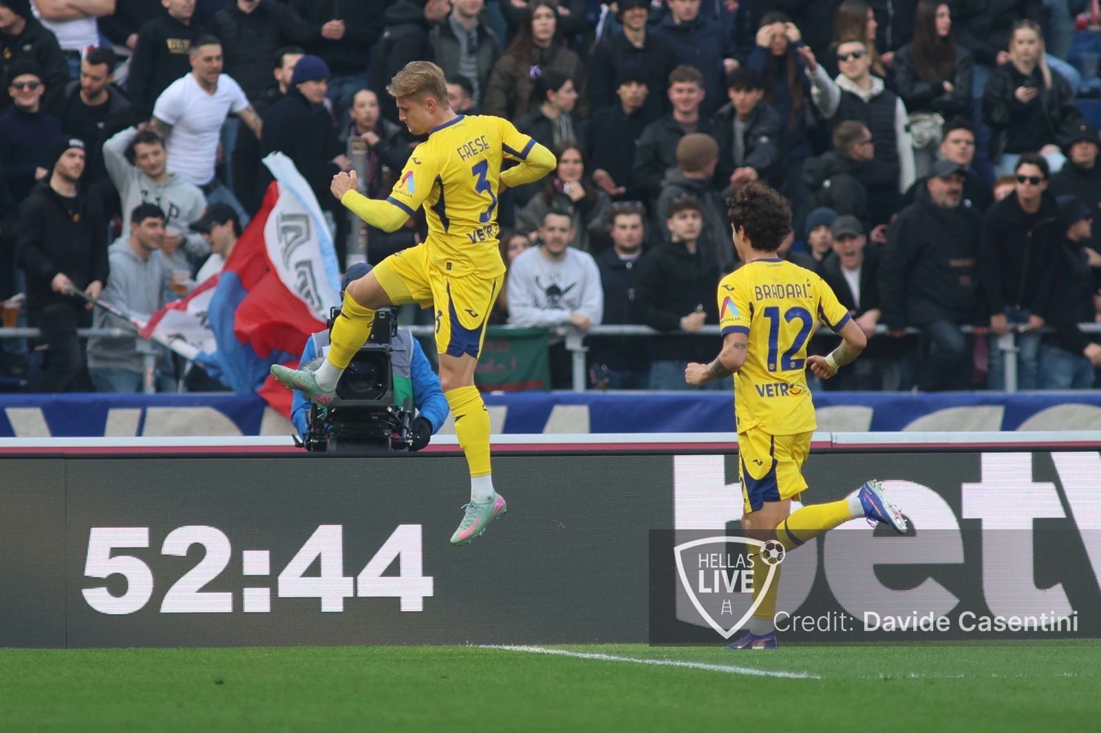 Bologna-Hellas Verona 1-1, Frese ristabilisce la parità