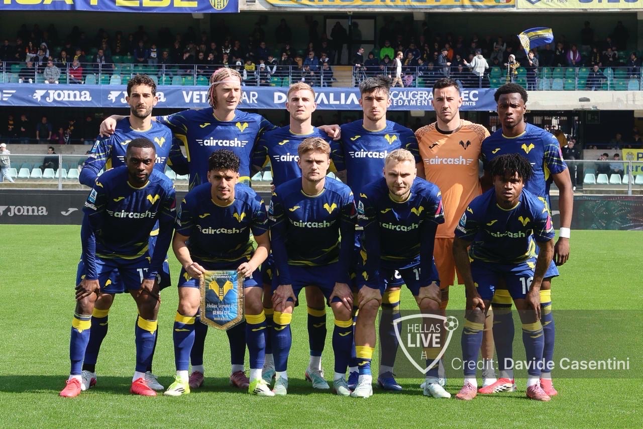 Fine primo tempo, Hellas Verona-Genoa 0-0