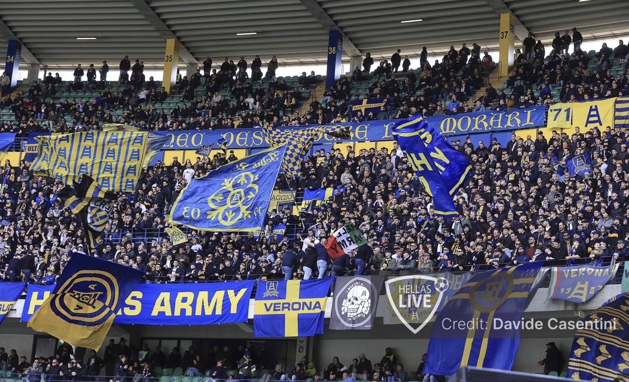 Hellas Verona-Fiorentina, ore 16 apertura cancelli stadio Bentegodi