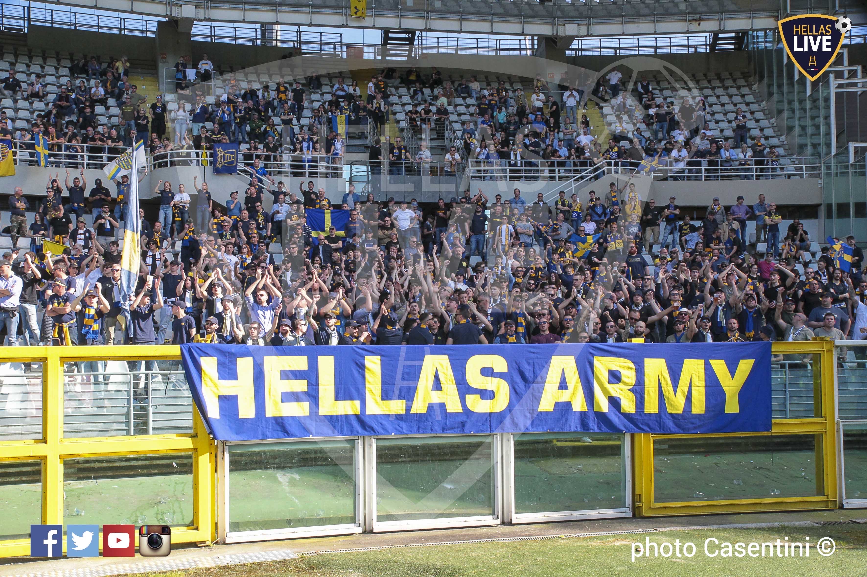 Torino-Hellas Verona, venduti ad ora 250 biglietti del Settore Ospiti