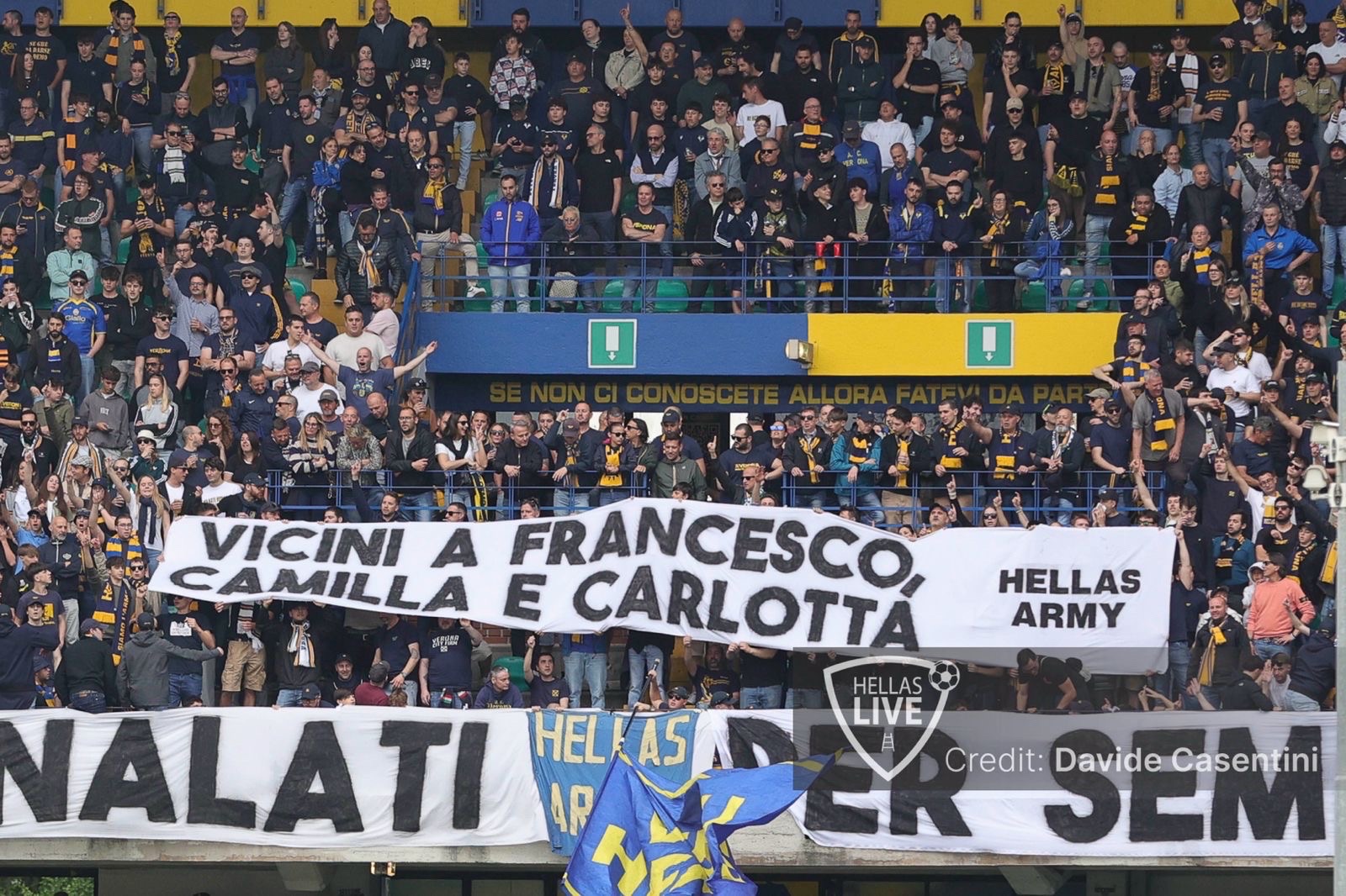 Lutto Benussi. La dedica di Hellas Army