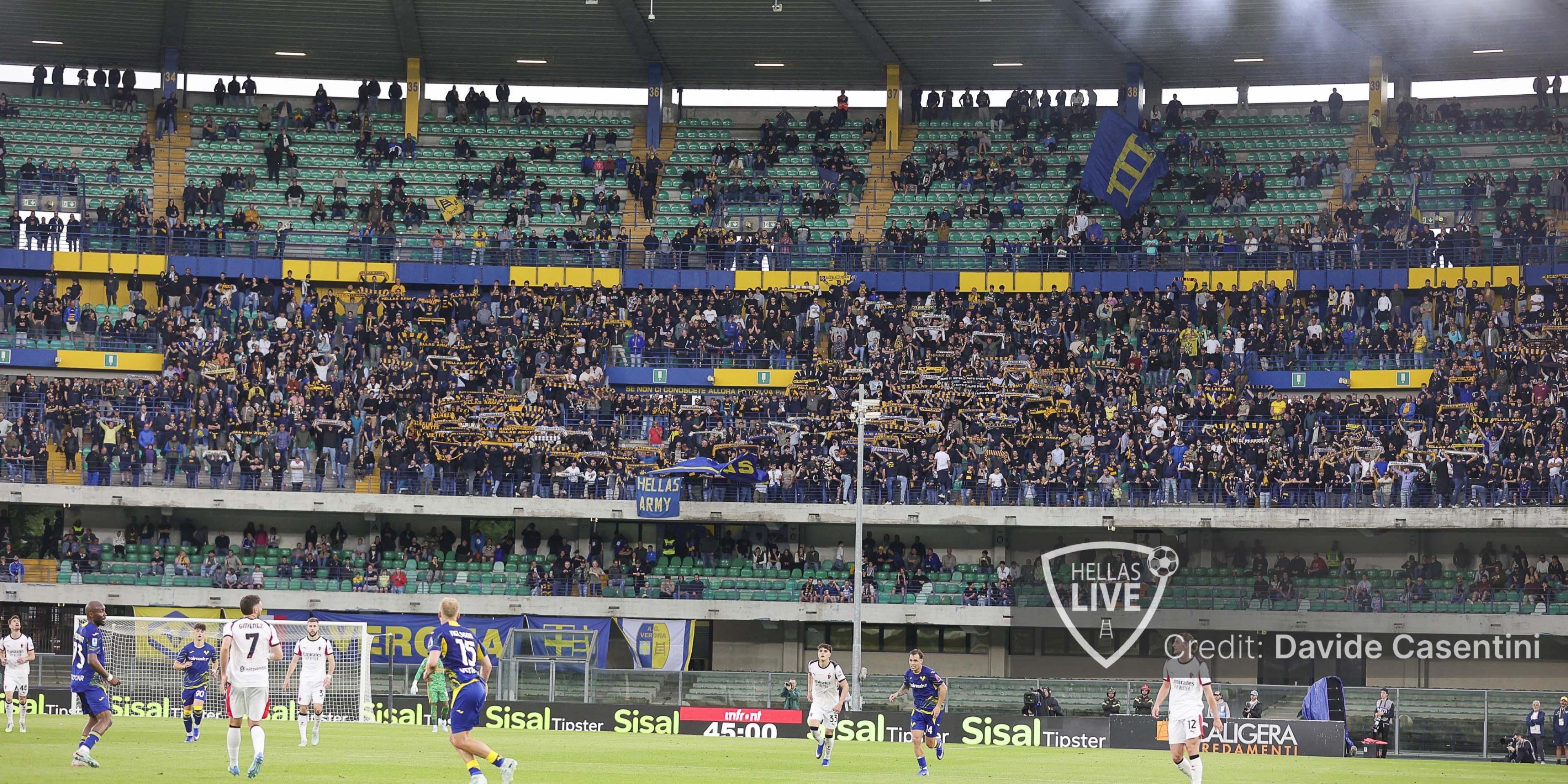 Hellas Verona-Lecce, superata quota 18.500. Settore Ospiti: 848