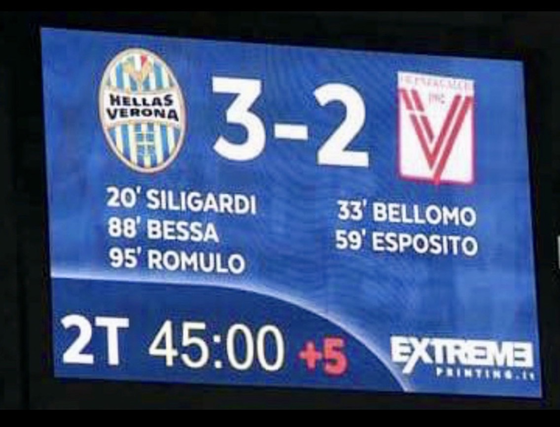 1º Maggio 2017, Hellas Verona-Vicenza 3-2