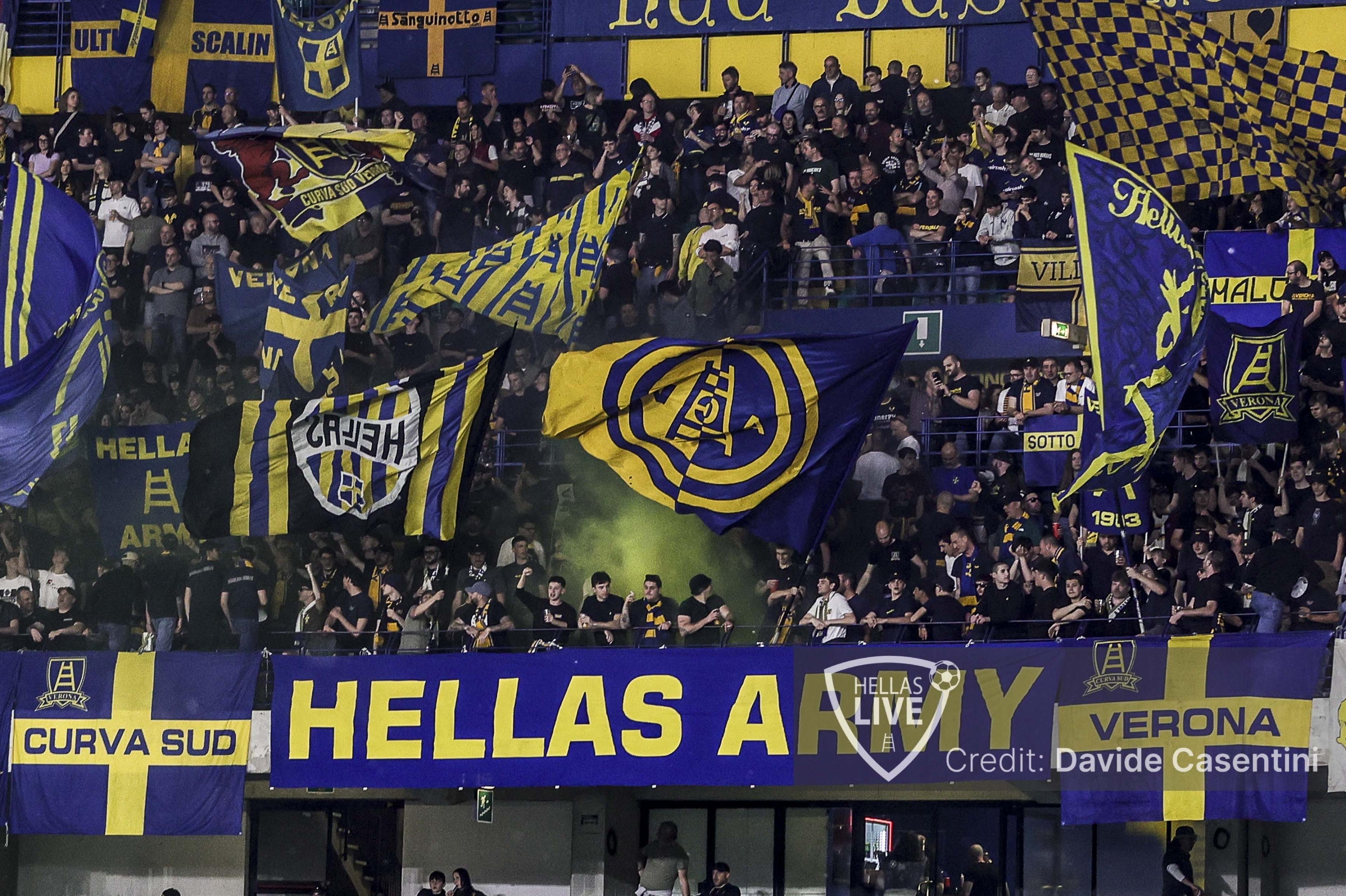 Hellas Verona-Como verso quota 22.500. Settore Ospiti: 1.212