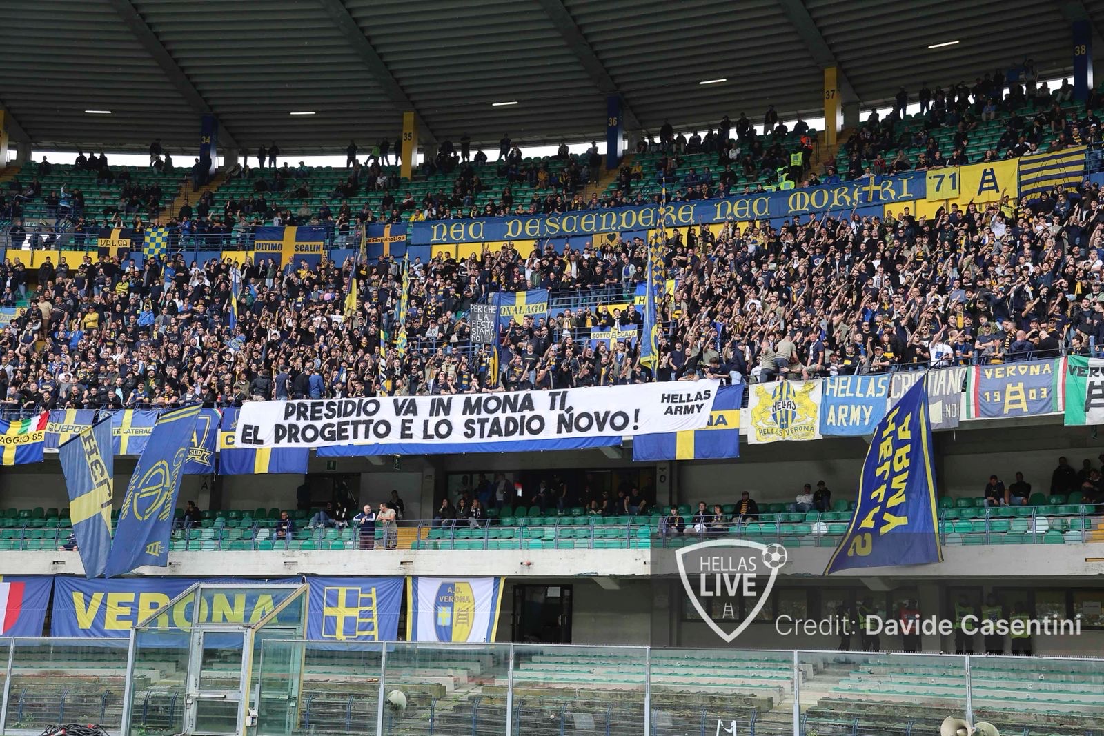 Presidio va in mona ti, el progetto e lo stadio novo! Hellas Army