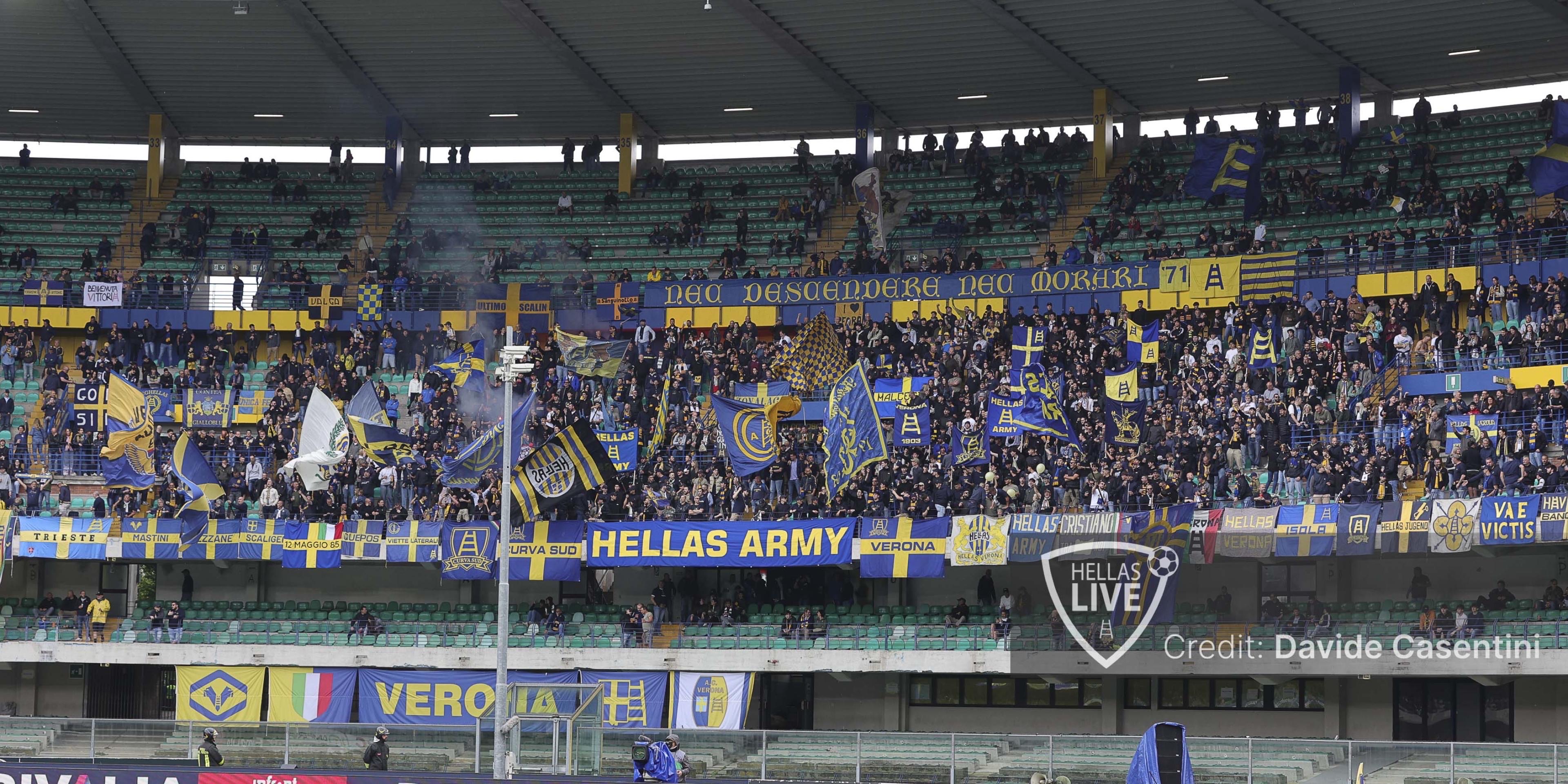 Info biglietti Hellas Verona-Roma. Settore Ospiti non in vendita