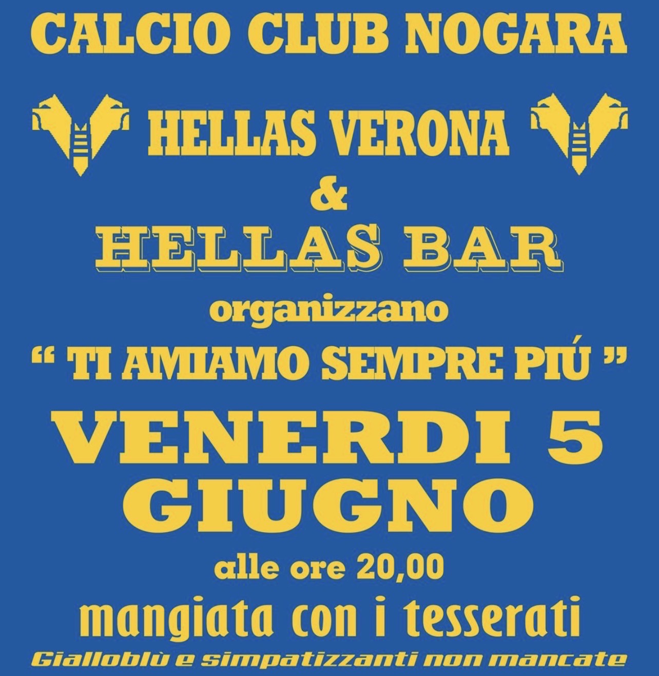 “Ti Amiamo Sempre Più”. Hellas Verona, Calcio Club Nogara in festa