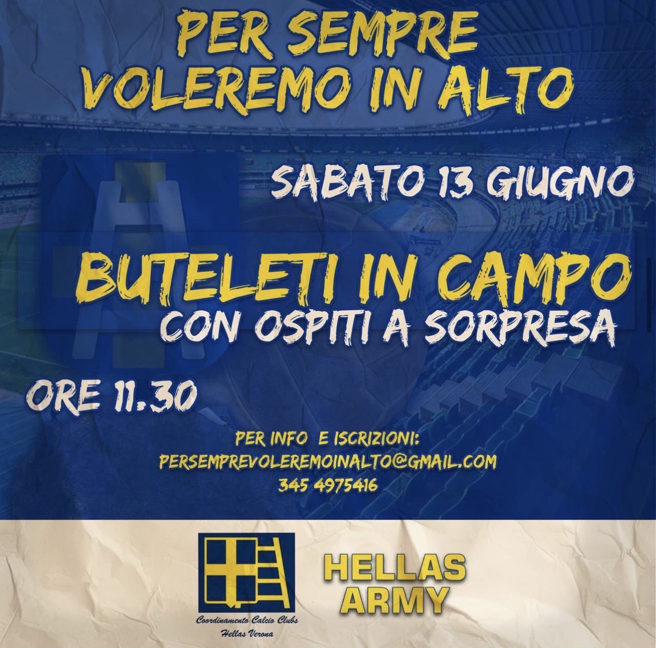 Per Sempre Voleremo In Alto. Il programma di sabato
