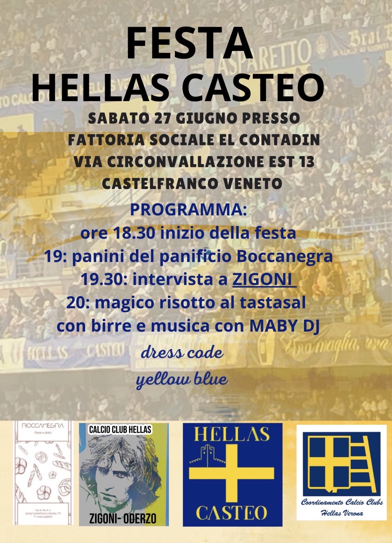 Calcio Club Hellas Casteo in festa! Ospite Gianfranco Zigoni