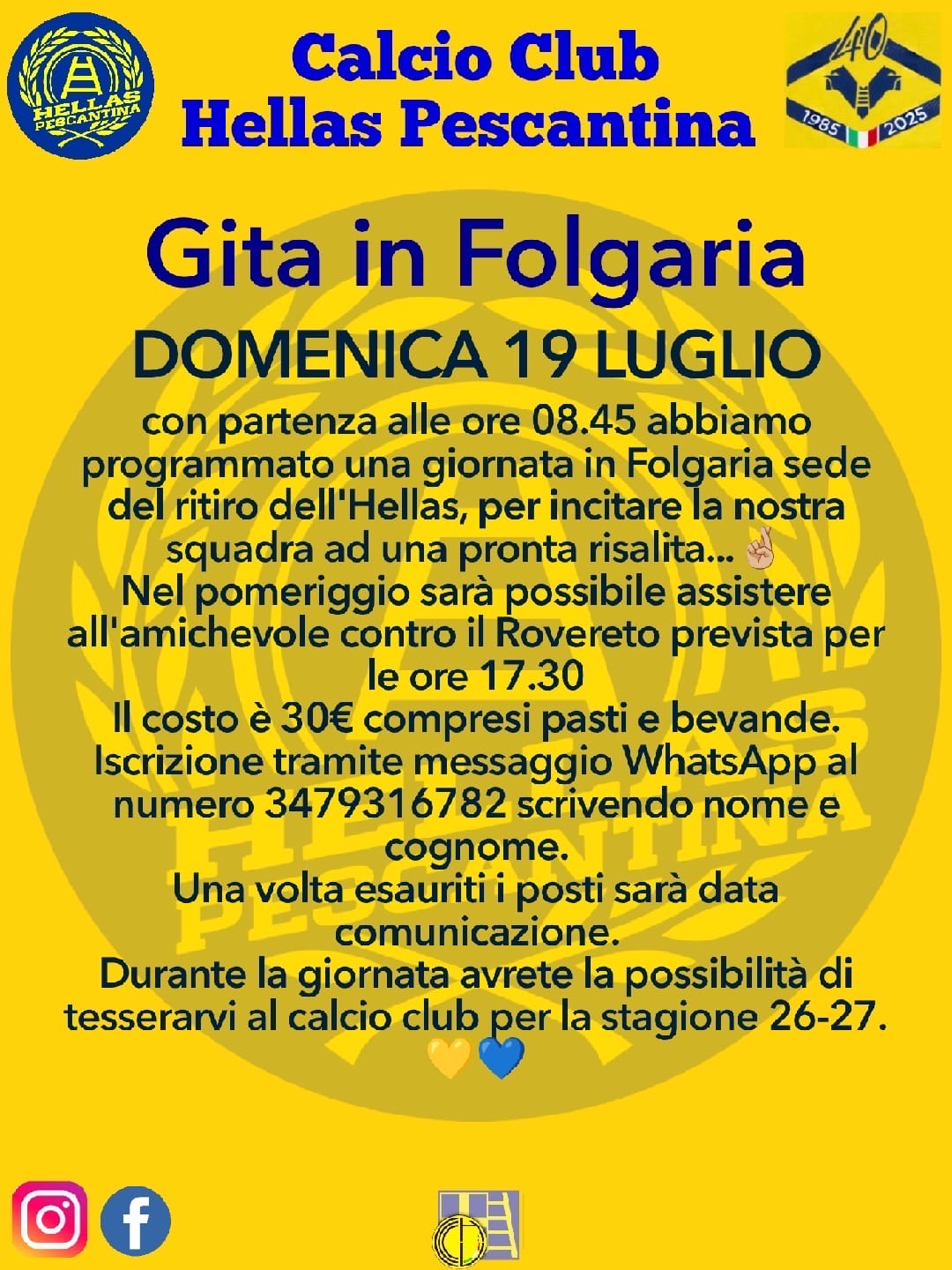 Gita in Folgaria per il Calcio Club Hellas Pescantina