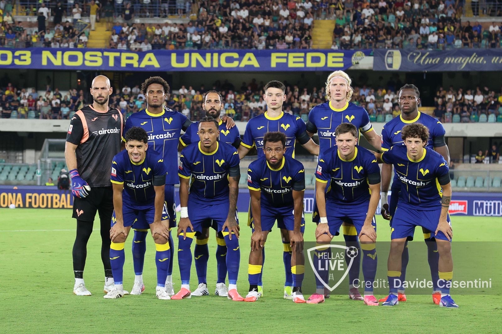 Coppa Italia. Fine primo tempo, Hellas Verona-Virtus Entella 2-1