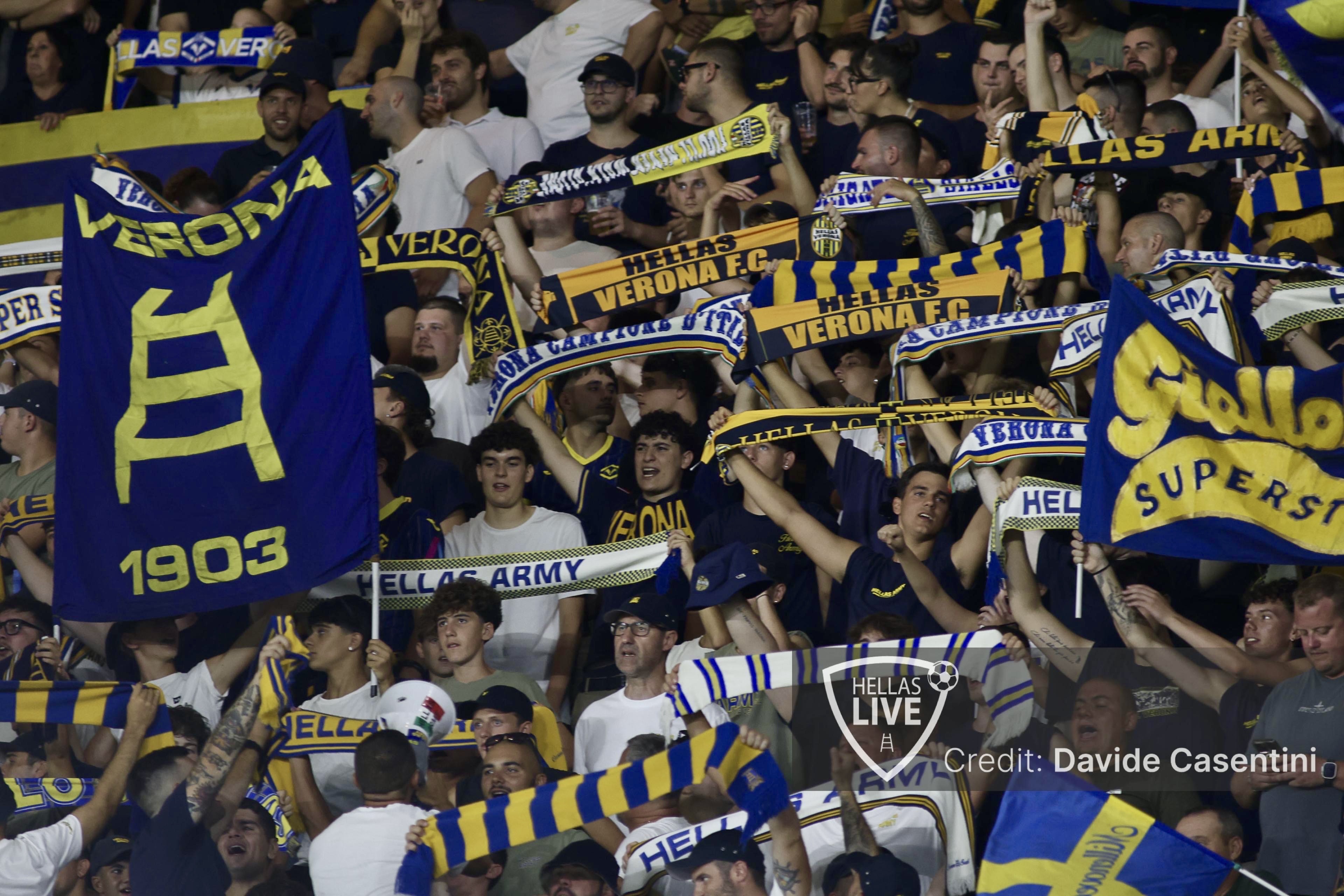 Hellas Verona-Arezzo, superata quota 15.000. Settore Ospiti: 469