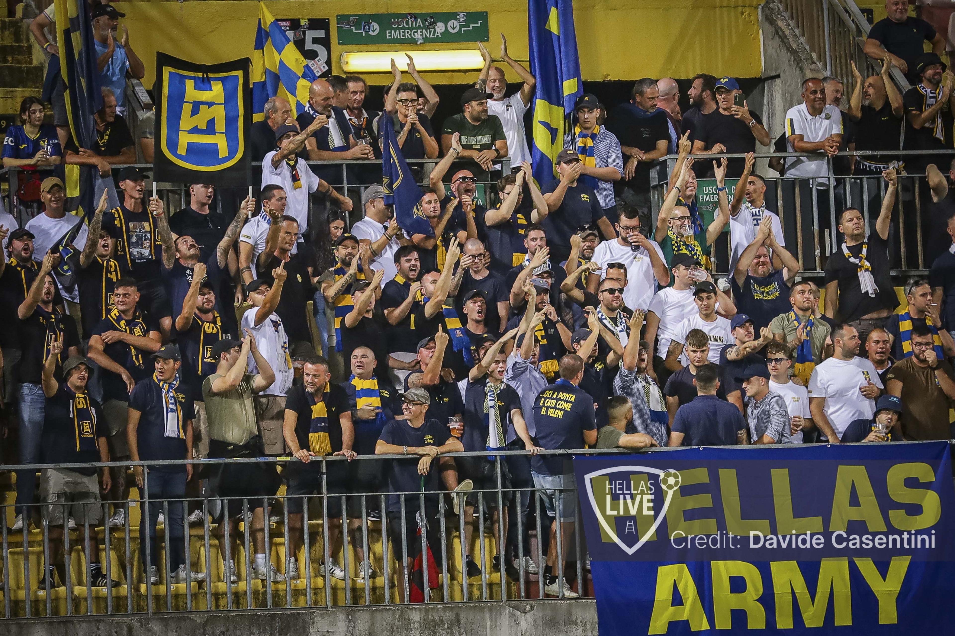 Giudice Sportivo. Benevento-Hellas Verona 3-1, 5.000 euro di multa al club gialloblù per cori beceri ai tifosi della squadra avversaria