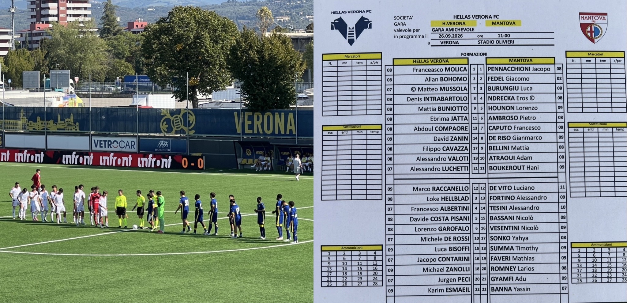 Amichevole Primavera, Hellas Verona-Mantova 2-0