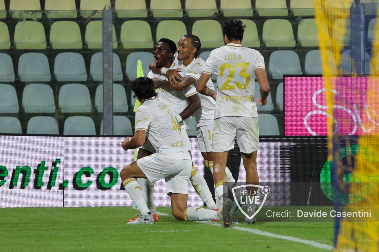 Serie BKT 2026/27. Fine primo tempo Modena-Hellas Verona 1-2