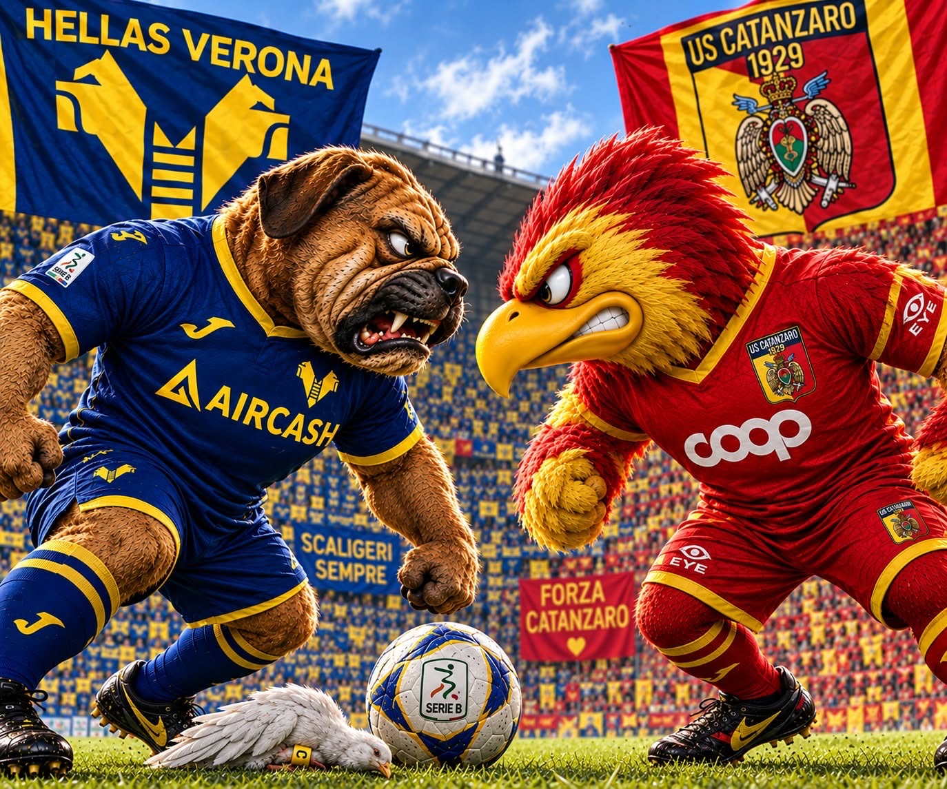 Serie BKT 2026/27. Fine primo tempo, Hellas Verona-Catanzaro 1-1