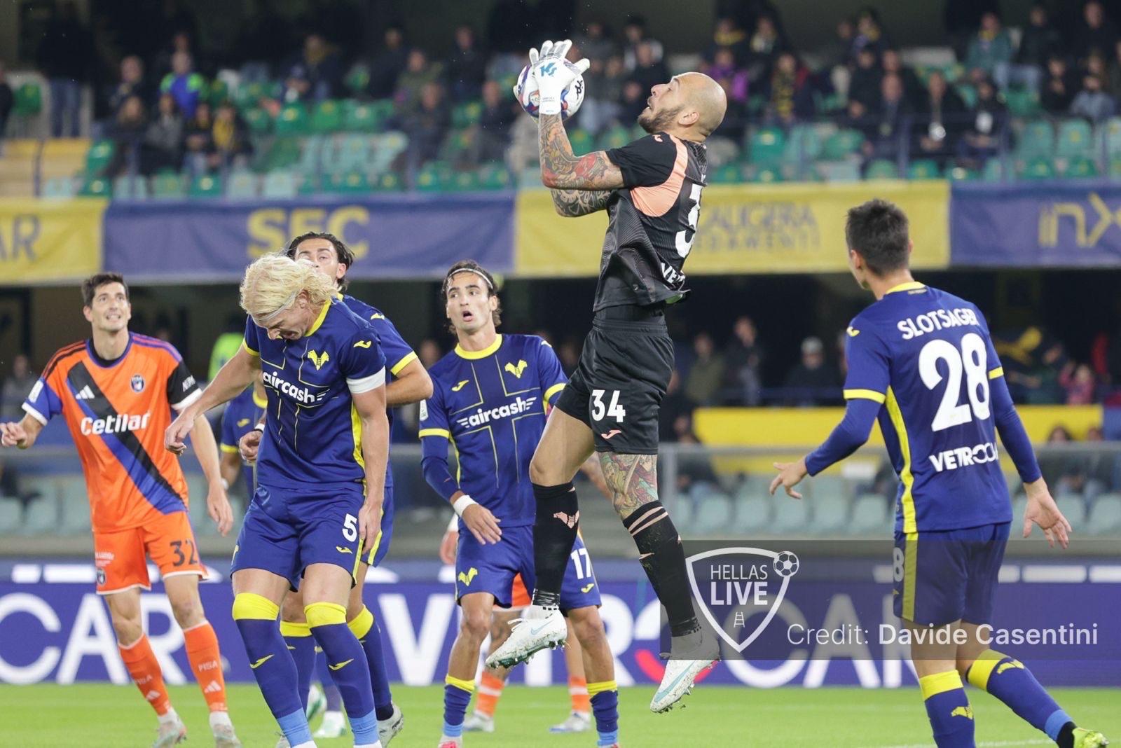 Pagelle gialloblù. Hellas Verona-Pisa 1-1