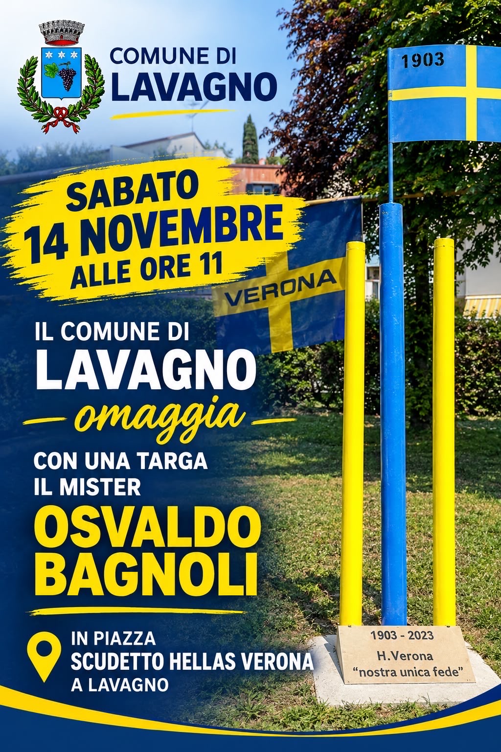 Il Comune di Lavagno omaggia Osvaldo Bagnoli