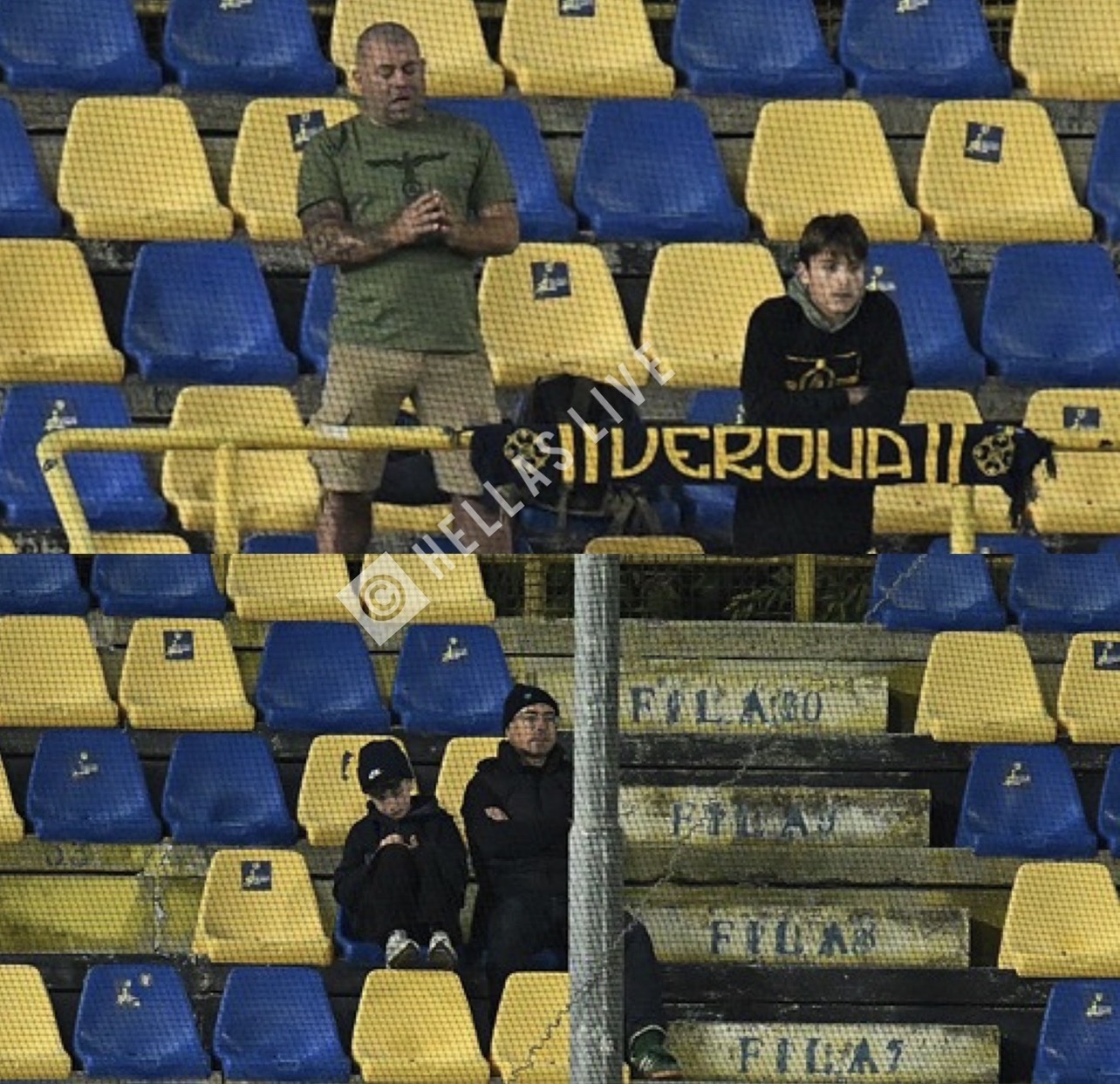 Hellas Verona, quattro tifosi presenti nel Settore Ospiti al Menti di Castellammare di Stabia